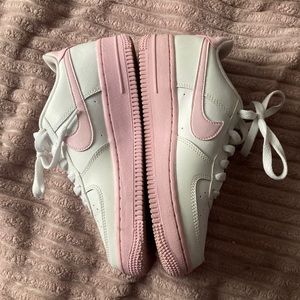 Pink and white Nike Air Force 1